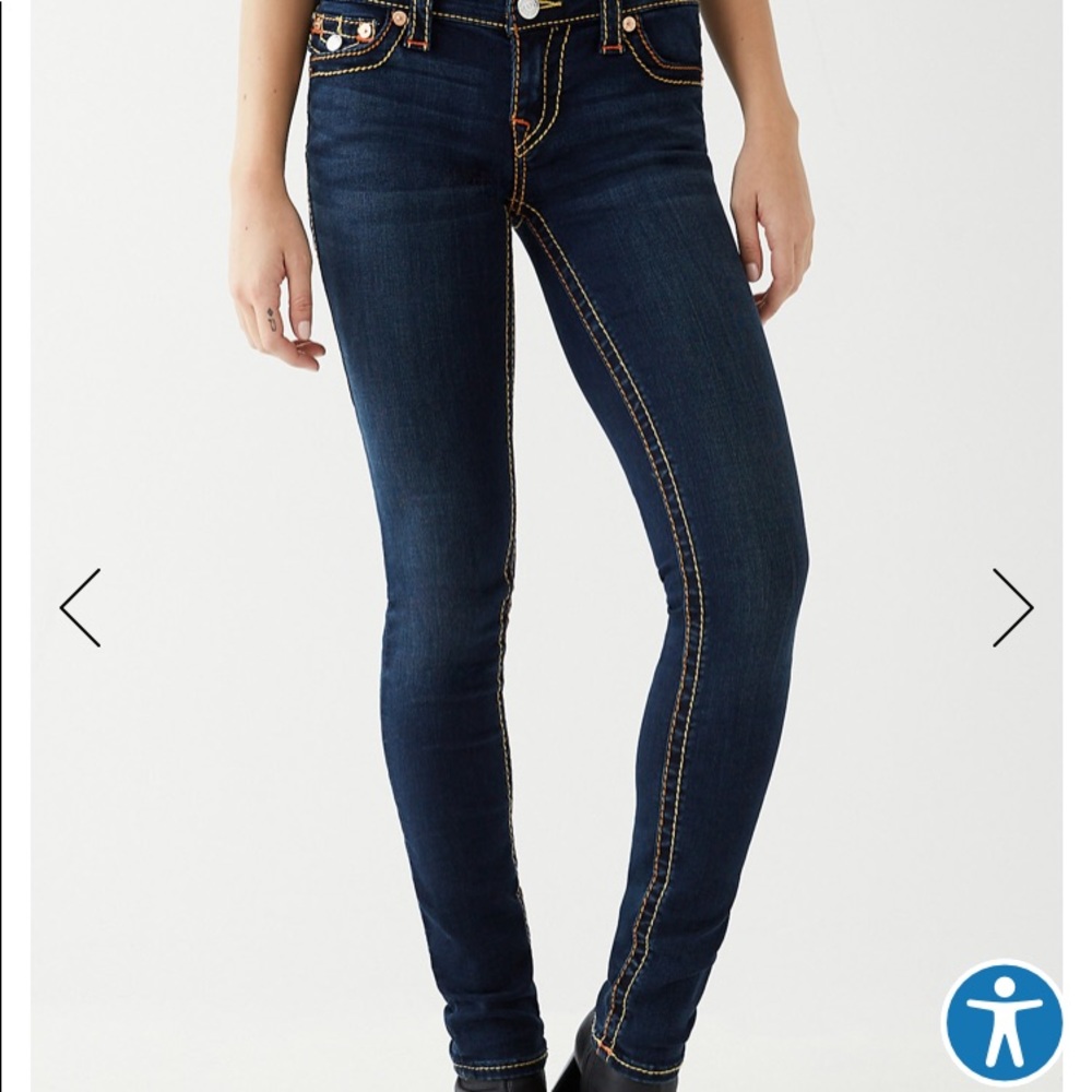 True Religion BLACK Skinny Stella Jeans